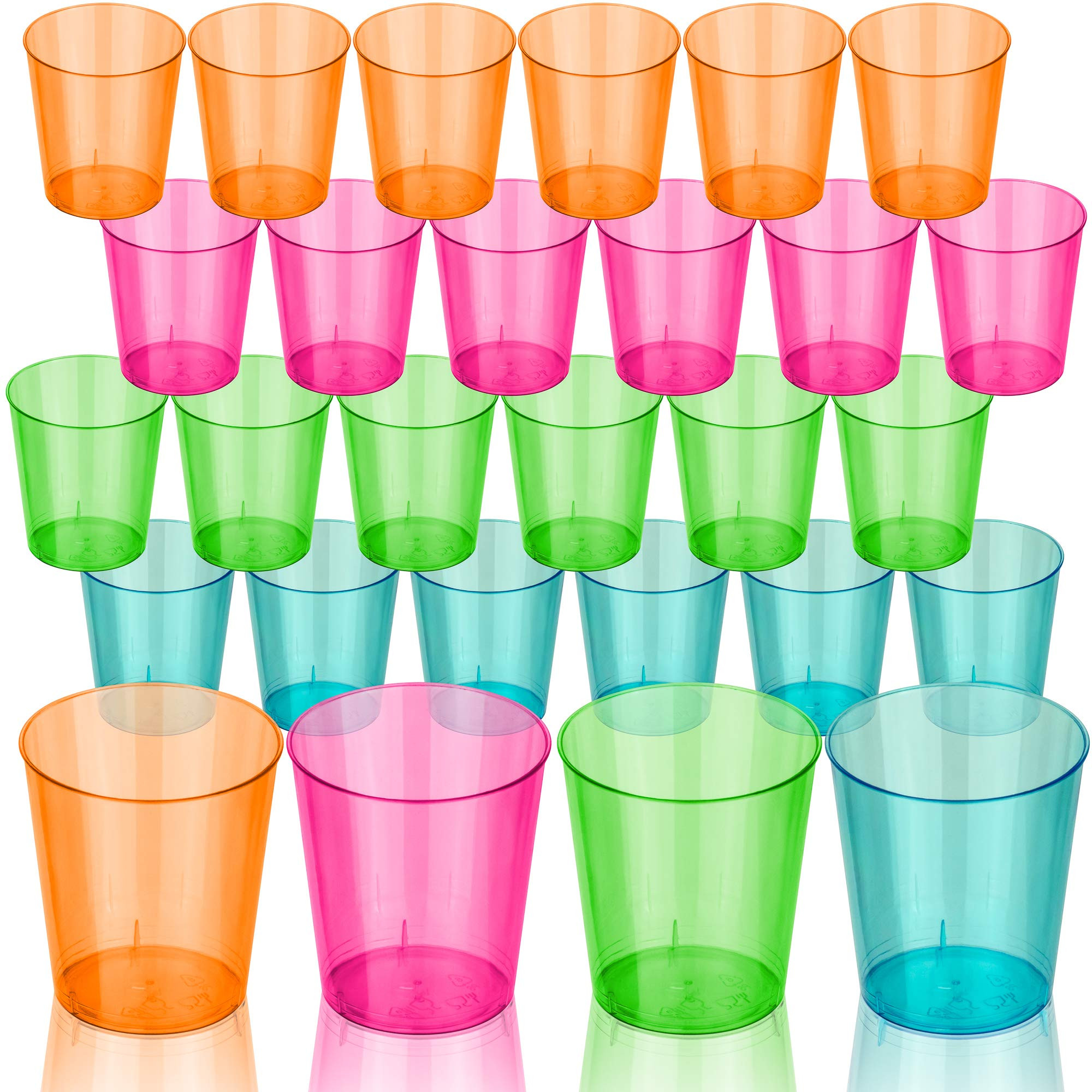 DecorRack 2 Oz Neon Shot Glasses, Plastic Shot Cup, Disposable Party Cups, Mini Cups Shot Glasses... | Amazon (US)