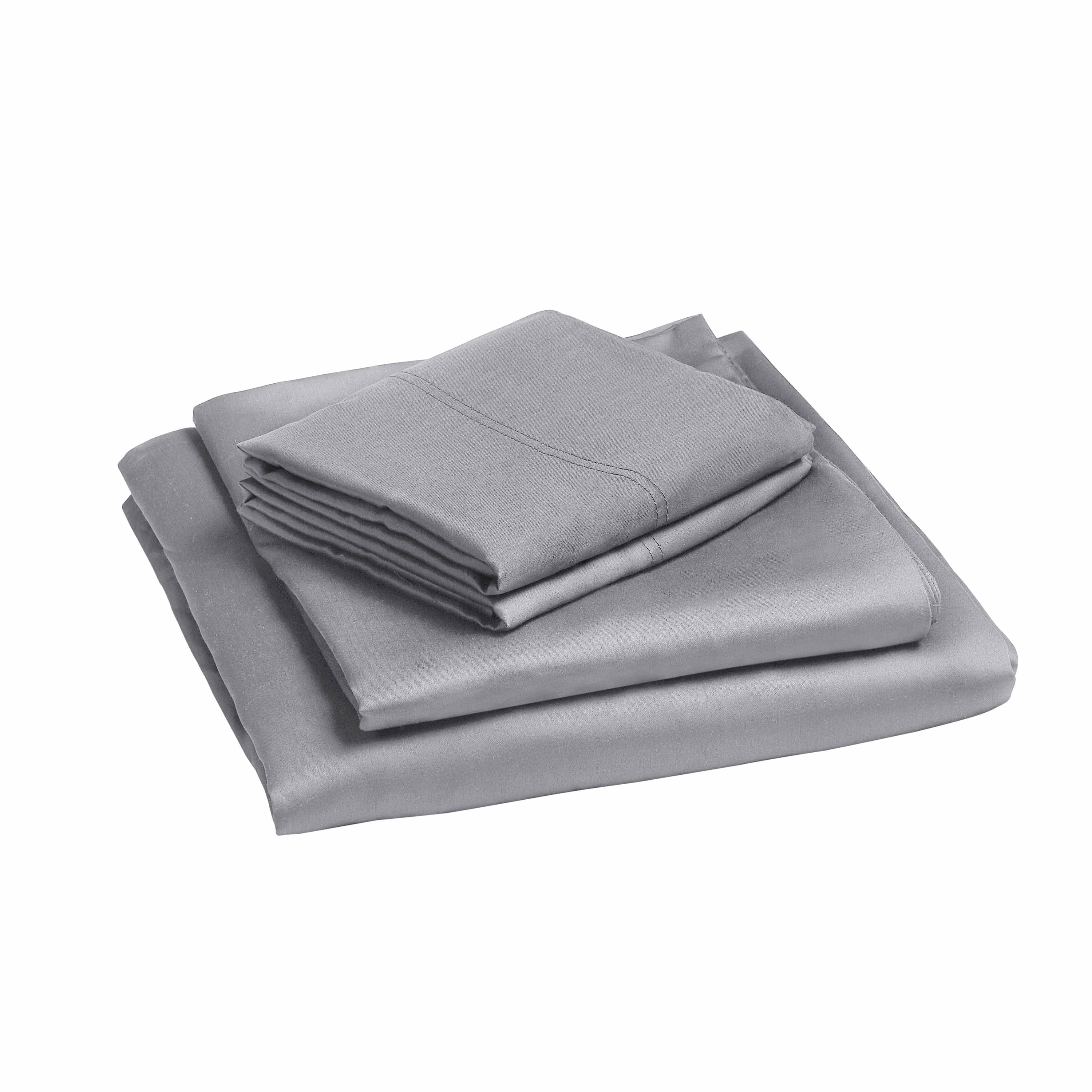 Better Homes & Gardens 300 Thread Count Silver Cotton Sateen Bed Sheet Set, King | Walmart (US)