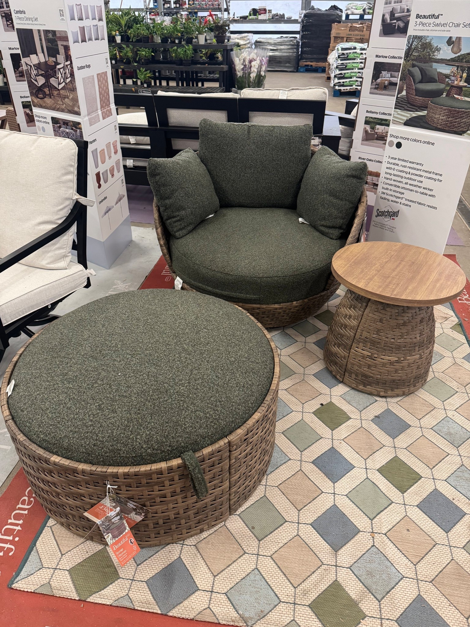 Walmart Beautiful by Drew Barrymore patio furniture and rug 

#LTKSeasonal #LTKHome #LTKmomlife