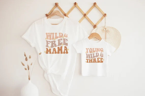 Young Wild and Three Shirt, 3rd Birthday Shirt, Retro Kids Shirt, Boho Toddler Tee, 70s Hippie Bi... | Etsy (US)