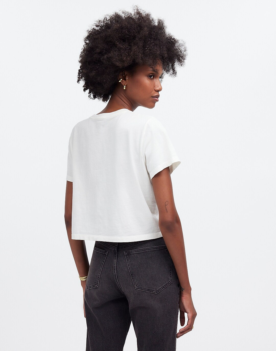 Softfade Cotton Boxy-Crop Tee | Madewell