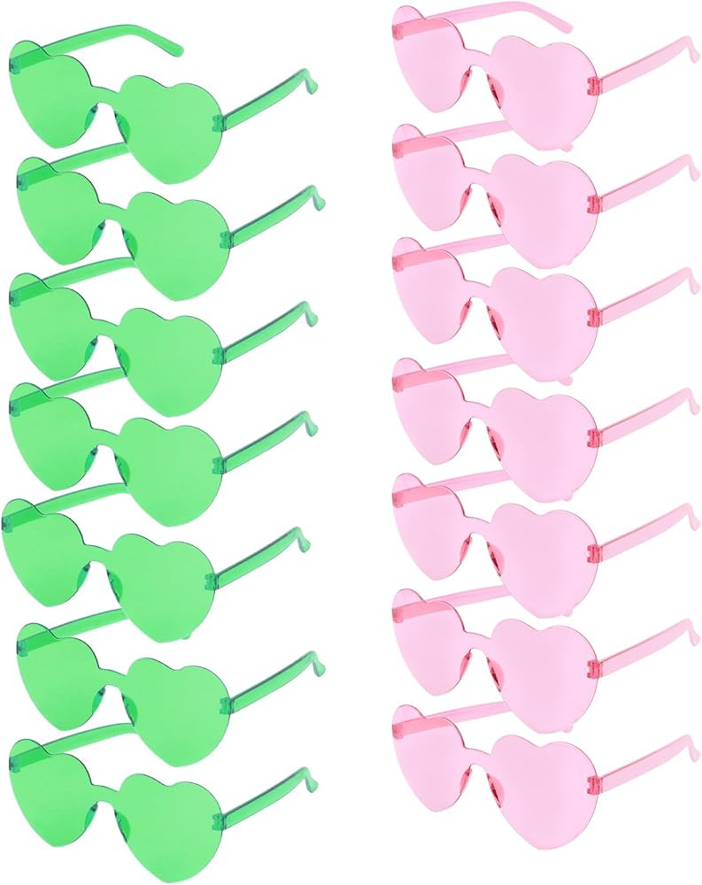14 Pack Heart Sunglasses for Women Heart Shaped Party Glasses for Bachelorette Bridesmaid Valenti... | Amazon (US)