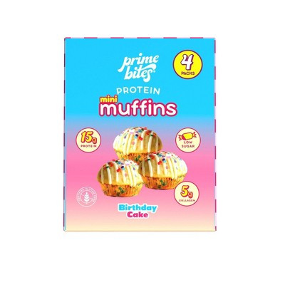 Prime Bites Birthday Cake Protein Mini Muffins - 15g Protein - 8.48oz/4ct | Target