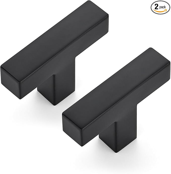 JOY DECOR Cabinet Knobs, Black Cabinet Handles, 2 Pack Kitchen Knobs 2 Inch, Single Hole Drawer H... | Amazon (US)