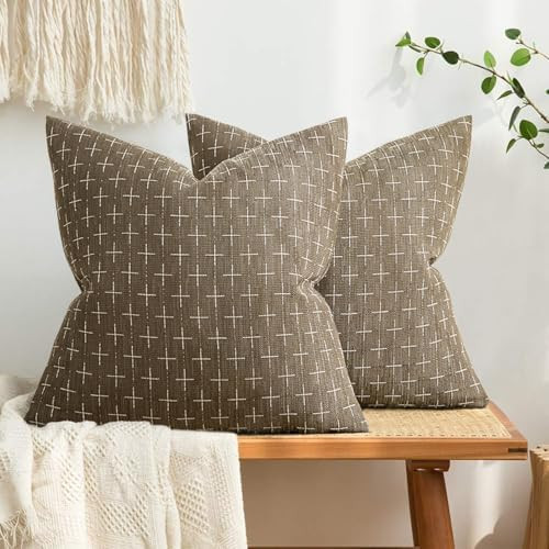 MIULEE Pack of 2 Decorative Burlap Linen Spring Throw Pillow Covers Farmhouse Pillowcases Modern ... | Amazon (US)