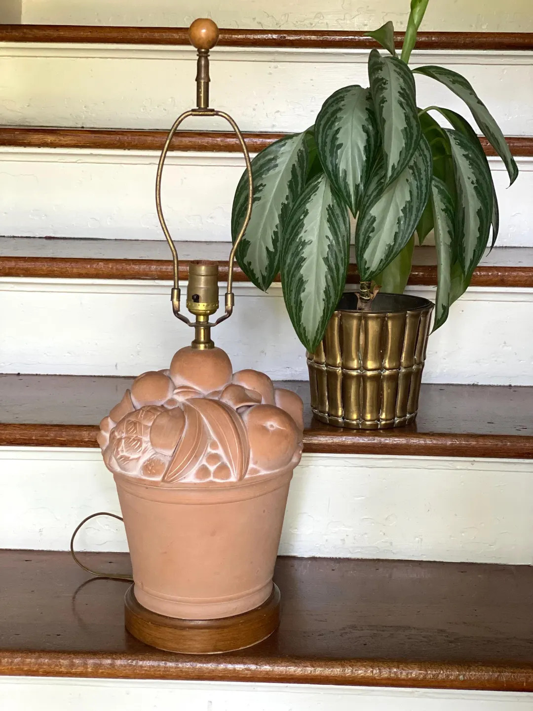 Magnificent Italian Fruit Topiary Motif Lamp on Wood Base | Etsy (US)