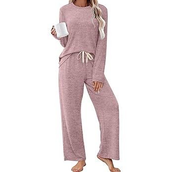 SAMPEEL Pajamas for Women Set Comfy Lounge Sets Two Piece Long Sleeve Cute Pjs Soft Sleepwear Win... | Amazon (US)
