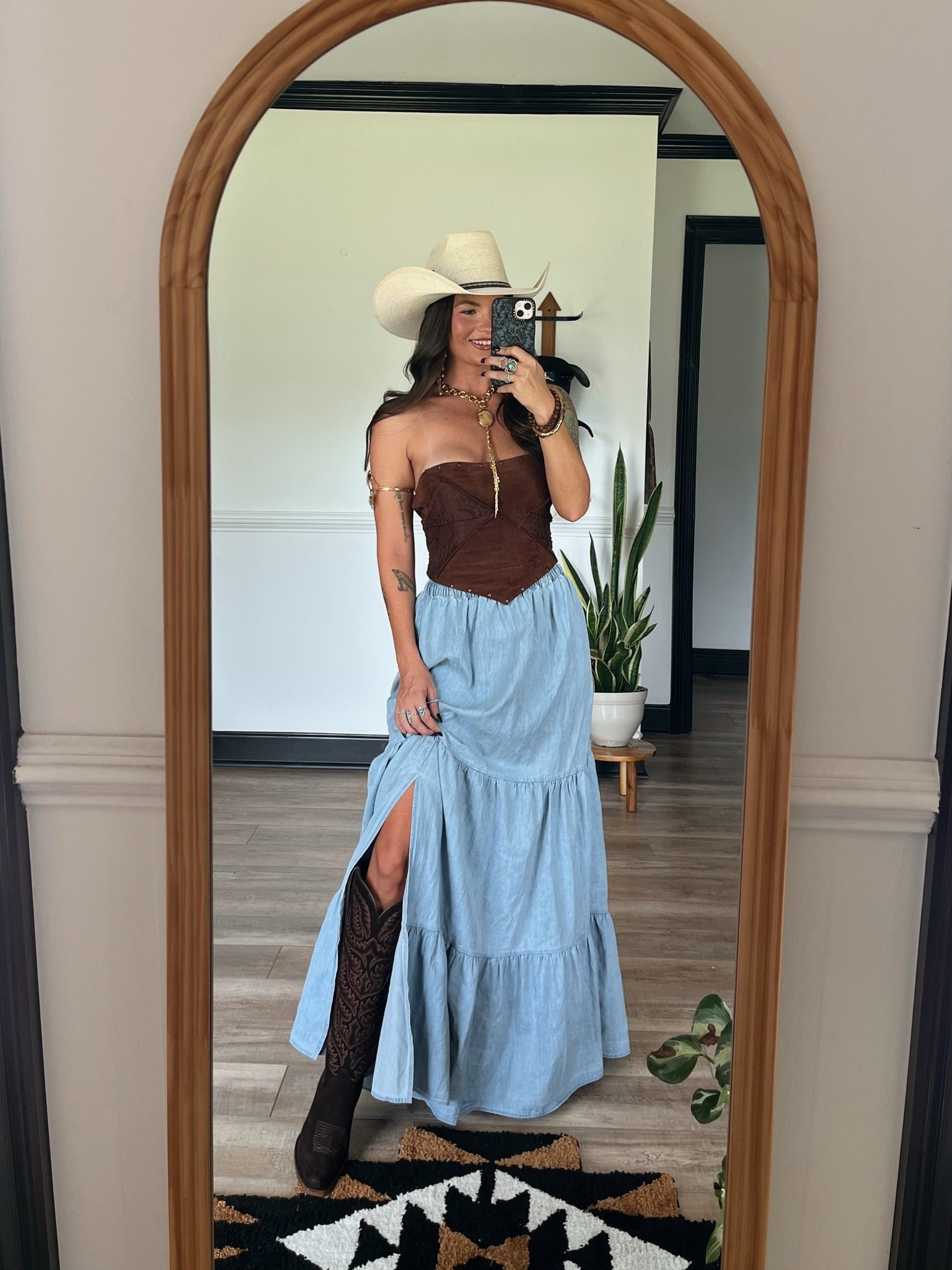 Suede & chambray for moving into fall?? Yes please! Wearing xs in all. Boots are a dark chocolate suede. Love how this look came together

#LTKootd #LTKgrwm #LTKSeasonal