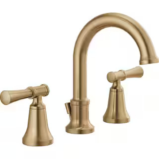 Chamberlain Gold 8 in. Widespread Double Handle Bathroom Faucet in Champagne Bronze | The Home Depot