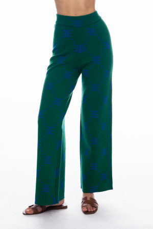 GREEN/ROYAL EE WIDE LEG PANTS | EllandEmm