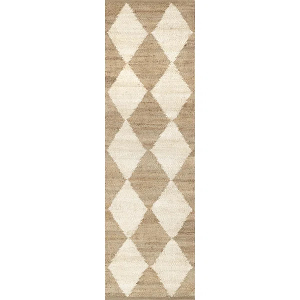 Godelinde Diamond Checkerboard Jute Natural Area Rug | Wayfair North America