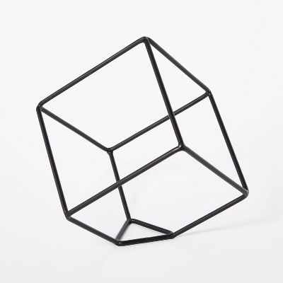10.6&#34; x 11.5&#34; Decorative Metal Cube Black - Threshold&#8482; | Target