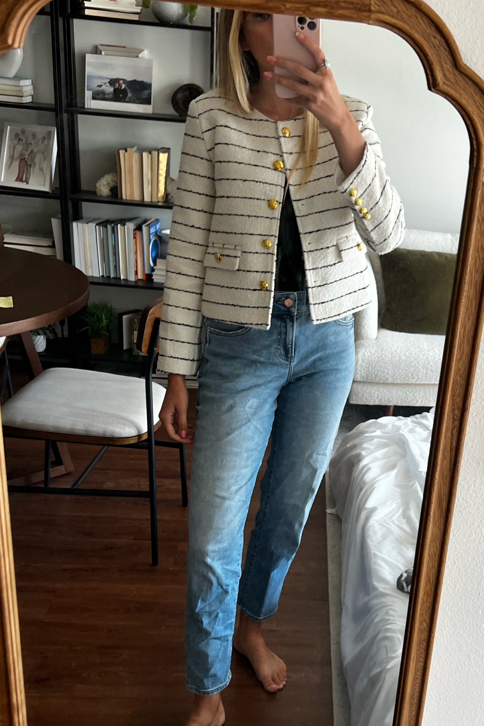 SUCH a classy tweed jacket for work or just being cute!! JING shipping takes a little longer, but the quality is incredible! Lined, structured, so cute! 

#LTKSeasonal #LTKfit #LTKworkwear