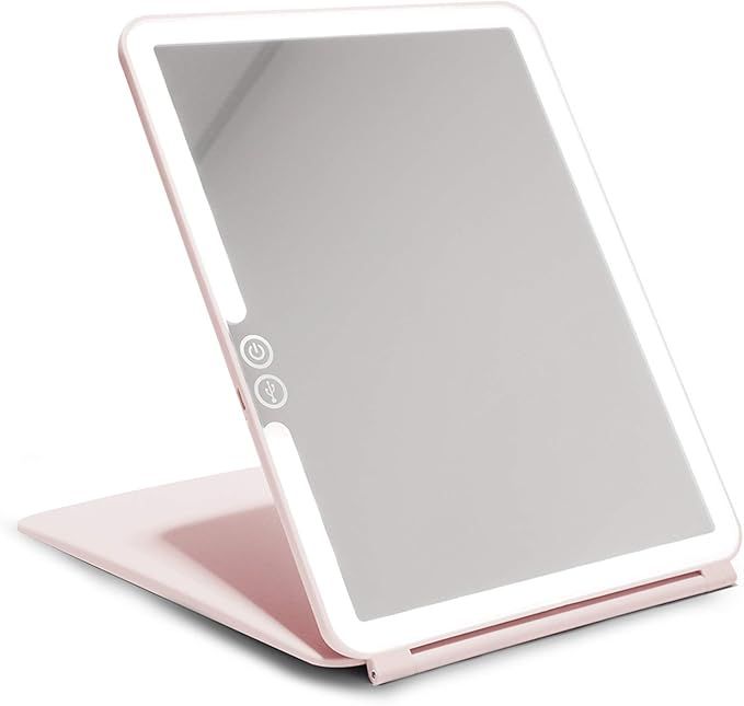 Vanity Planet Pose (Blush Pink) LED Travel Mirror - 3 LED Colors for Consistent Lighting with Dim... | Amazon (US)