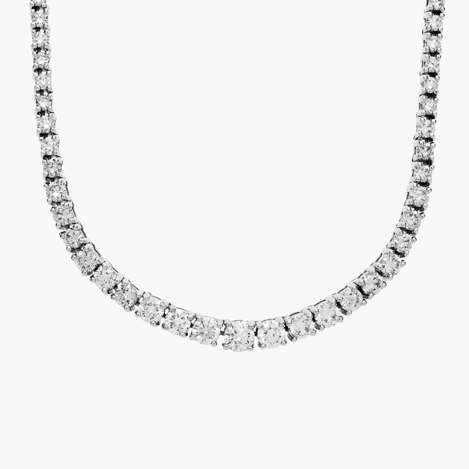 Graduated Diamond Tennis Necklace in 14K White Gold (4 Ct. Tw.) | Blue Nile