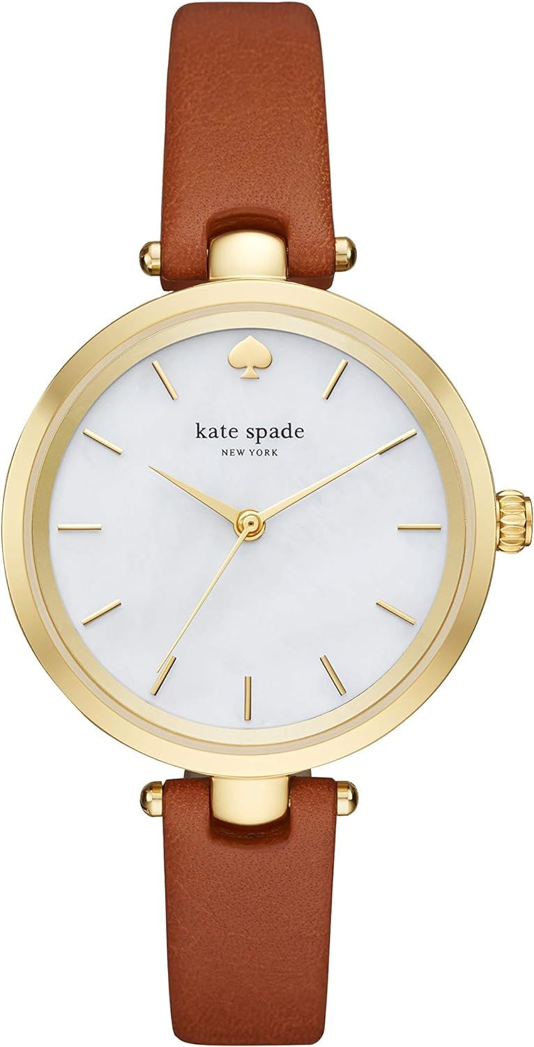 Kate Spade New York Women's Holland Quartz Stainless Steel and Leather Watch, Color: Gold, Brown ... | Amazon (US)