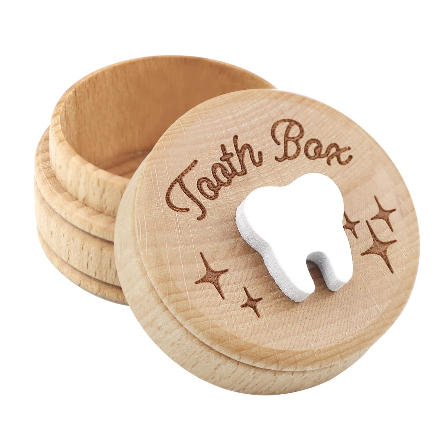 Wooden Tooth Fairy Box Dropped Tooth Keepsake Storage Box for Boys and Girls Cute Lost Tooth Hold... | Amazon (US)