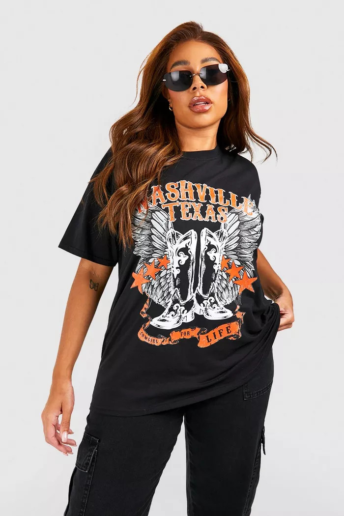 Plus Nashville Oversized T-shirt | Boohoo.com (UK & IE)