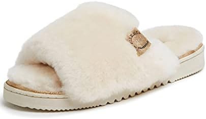 Dearfoams Women's Fireside Cairns Shearling Easy on/Off Slide Sandal Slipper | Amazon (US)