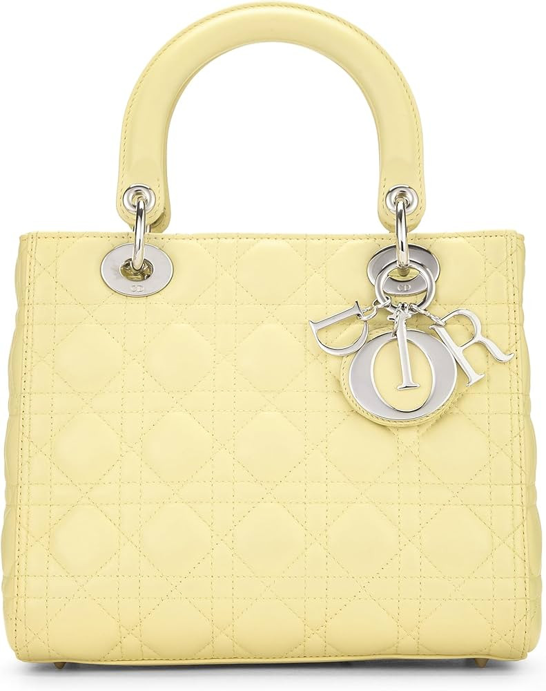 Amazon.com: Dior, Pre-Loved Yellow Cannage Quilted Lambskin Lady Dior Medium, Yellow : Luxury Sto... | Amazon (US)