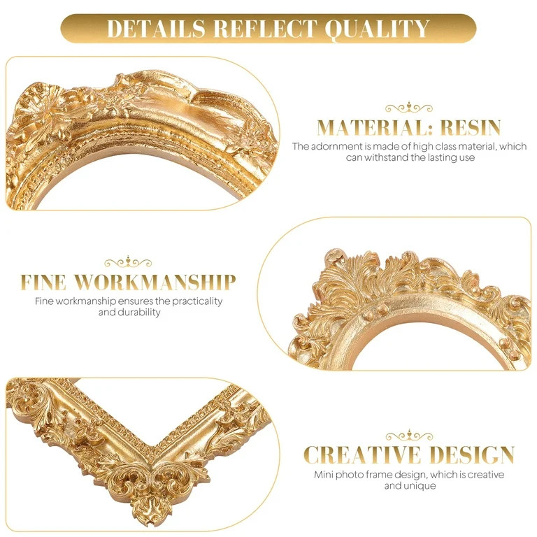 Frame Picture Frames Photo Vintage Gold Decorative Wall Set Mini Easter Flowers Pressed Glass Boo... | Walmart (US)