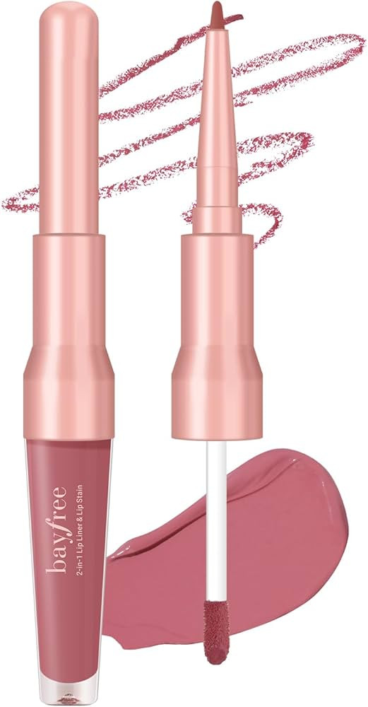 bayfree 2-IN-1 Lip Liner and Lip Stain, High Pigmented Long Lasting Velvet Lip Tint, Well-Defined... | Amazon (US)