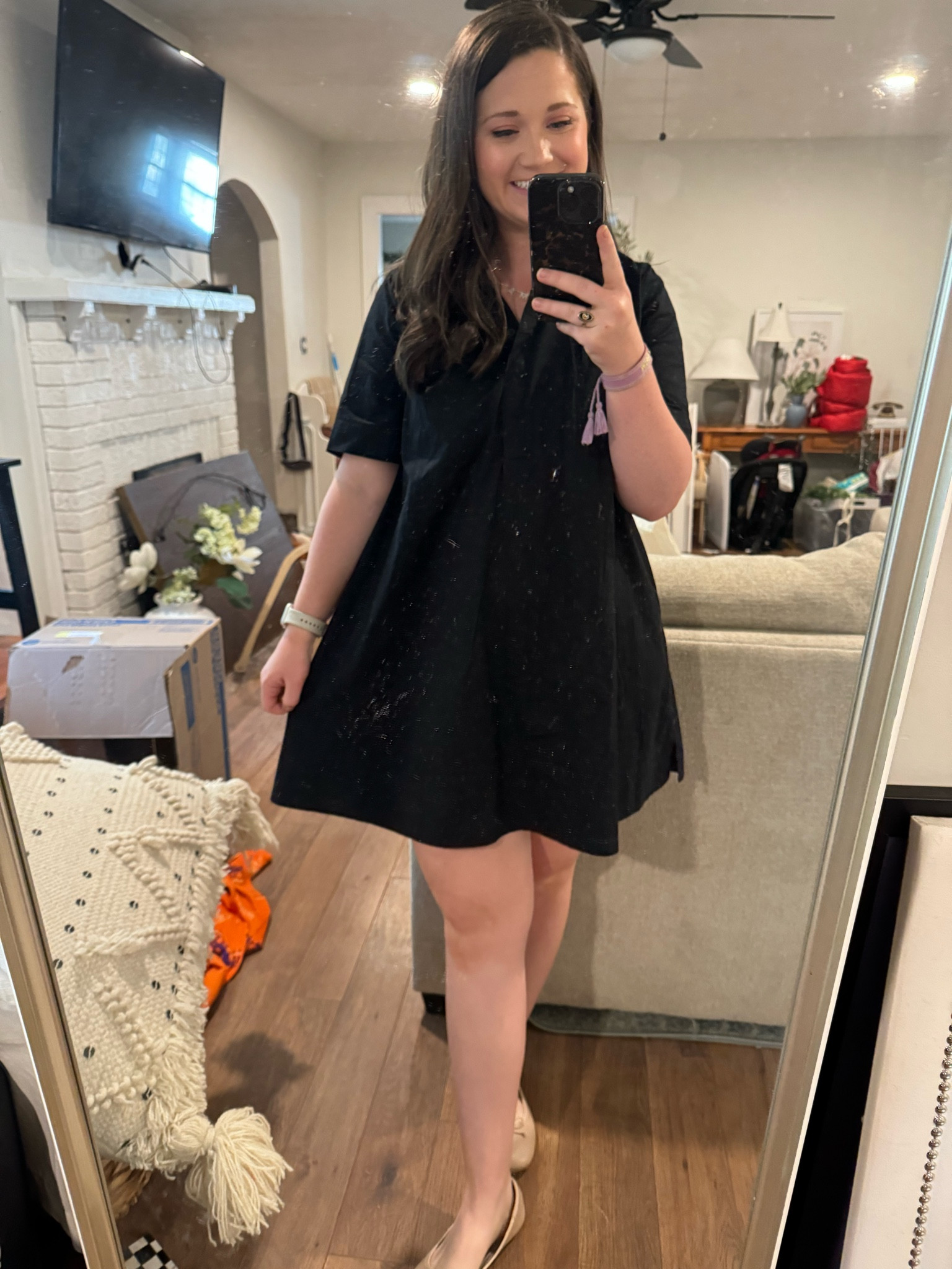 Spring outfit. Spring dress. Black shirt dress. On sale 50% off! 