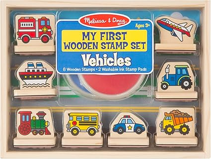 Melissa & Doug My First Wooden Stamp Set - Vehicles | Amazon (US)