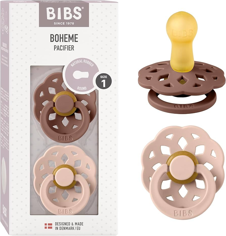 BIBS Pacifiers - Boheme Collection | BPA-Free Baby Pacifier | Made in Denmark | Set of 2 Woodchuc... | Amazon (US)