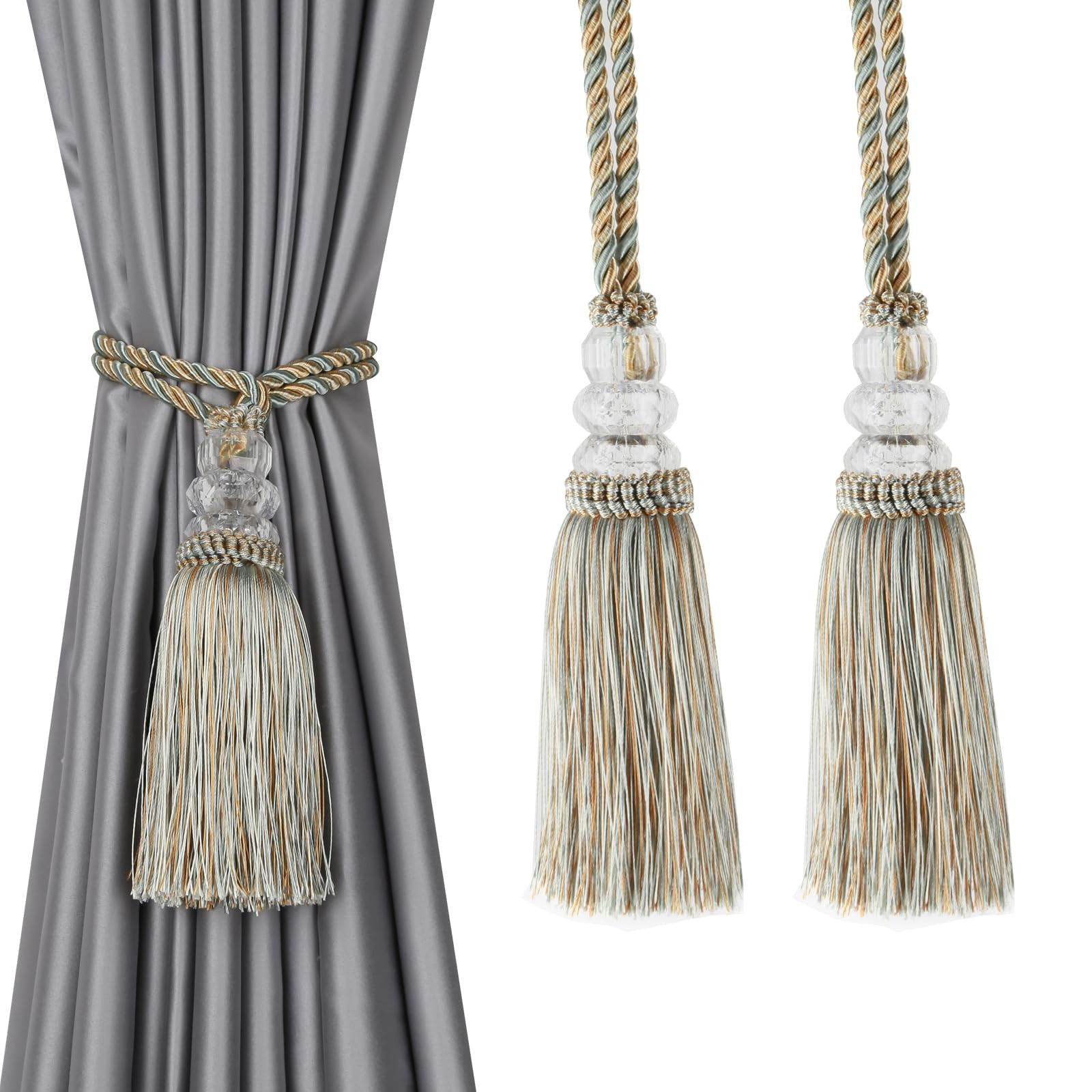 Curtain Tiebacks with Tassel, Outdoor Elegant Decorative Curtain Holdback,Modern Rope Window Curt... | Amazon (US)