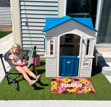 Put together a little play area for my daughter on our patio. She picked out the doormat and pink planter! All from Walmart!

#LTKkids #LTKfamily