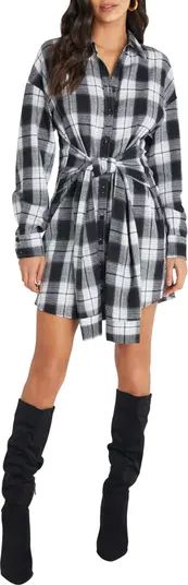 Tie Front Plaid Shirtdress | Nordstrom