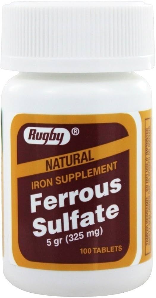 Rugby - Ferrous Sulfate 325 mg. - 100 Tablets | Amazon (US)