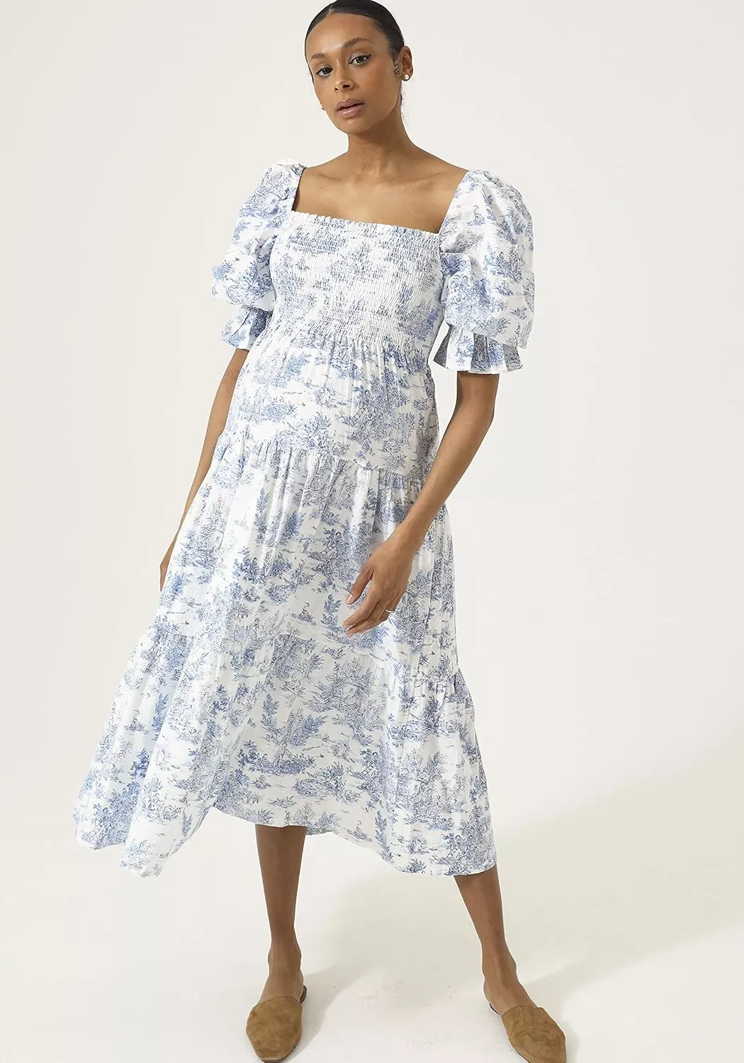 NOTHING FITS BUT Women's Classic Linen Cotton Nursing Dress
