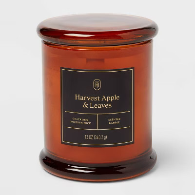 Wooden Wick Harvest Apple and Leaves Jar Candle 12oz - Threshold™ | Target