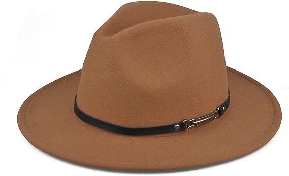 EINSKEY Fedora Hats with Belt Buckle Unisex Wide Brim Cotton Panama Trilby Hat | Amazon (UK)