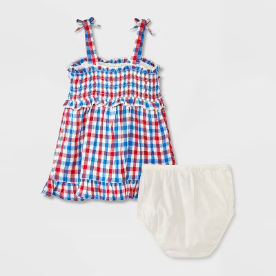 Baby Girls' Gingham Dress - Cat & Jack™ Newborn | Target