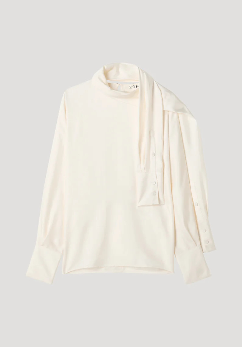 foulard silk top | cream | Rohe