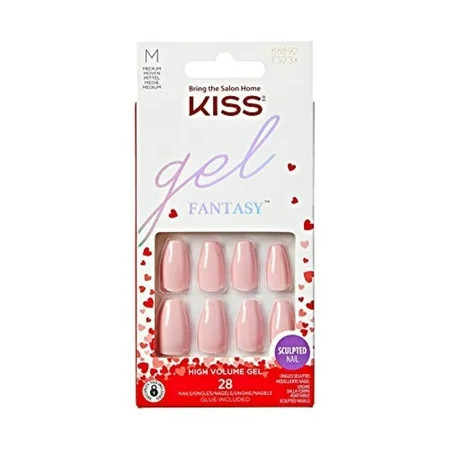 KISS Gel Fantasy Valentine’s Day Sculpted Nails, ‘XOXO’, 28 Count | Walmart (US)