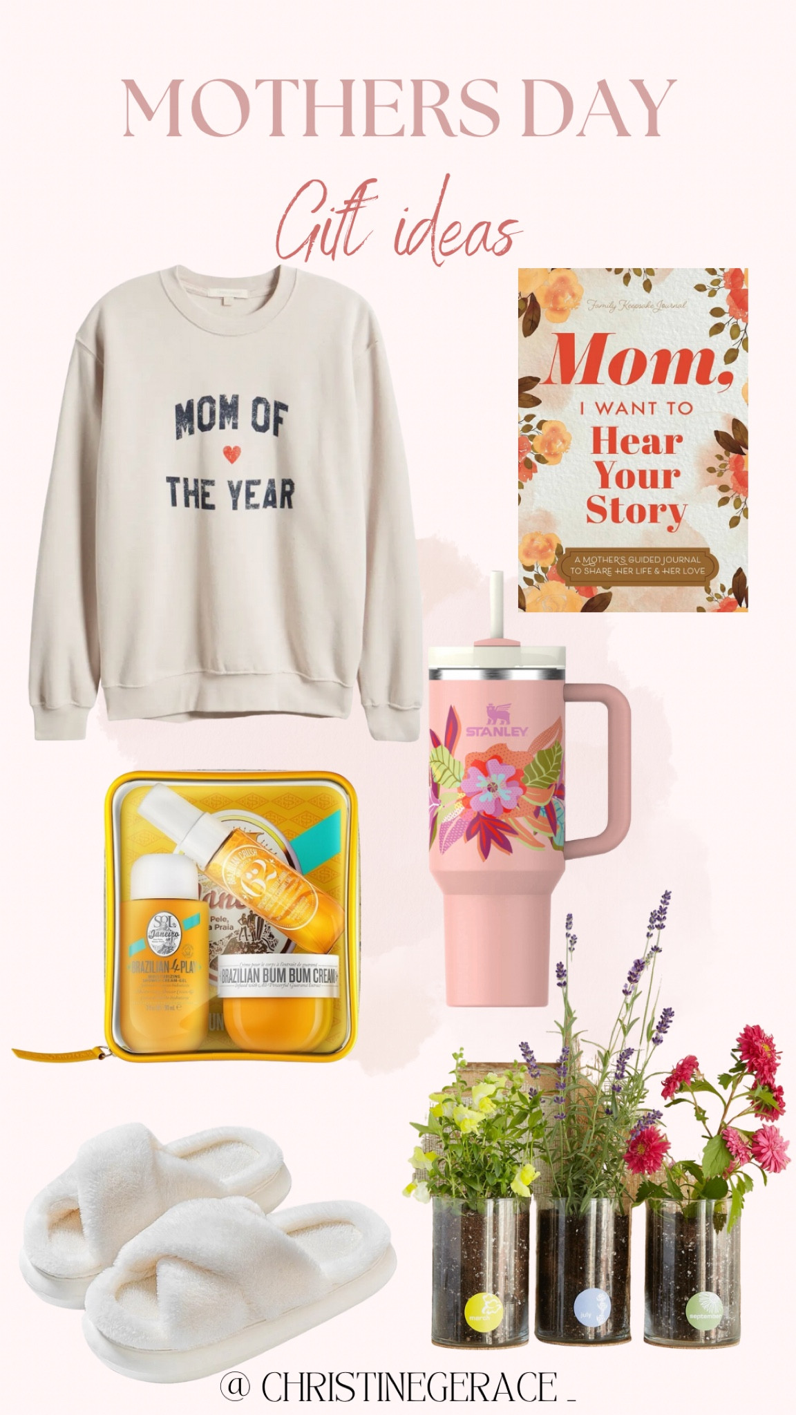 Mother’s Day gift guide ideas 💕
Brazilian Bum Bum Jet Set 
Mother of the year sweater
Mother’s Day Stanley Cup
Cozy Slippers 
Birth month flower grow kit
Mother’s Day journal 

 Gift Guide ✨ 

#LTKfindsunder100 #LTKfindsunder50 #LTKGiftGuide