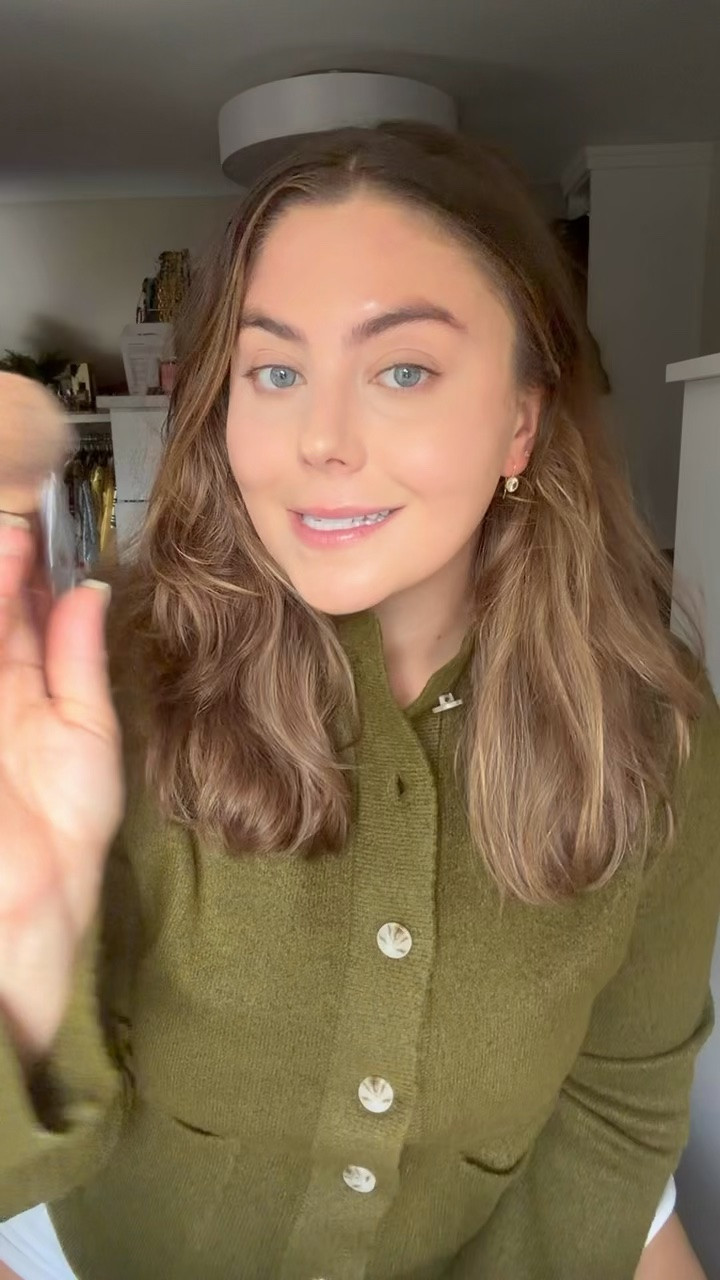 One to know: sun-kissed glow powder. I’ve been using this powder for years and it gives the nicest glow to your skin year-round. I wear shade 3. // wearing size XXL in cardigan - fall makeup, fall beauty, fall sweater, fall outfit,  cardigan, makeup tutorial, GRWM, everyday beauty