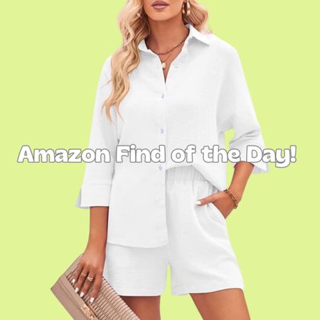 Great trending Amazon find today that I could keep to myself! Linen Lounge Wear/ Beach Two piece set is 10% Off today! 

#LTKswim #LTKunder50 #LTKsalealert