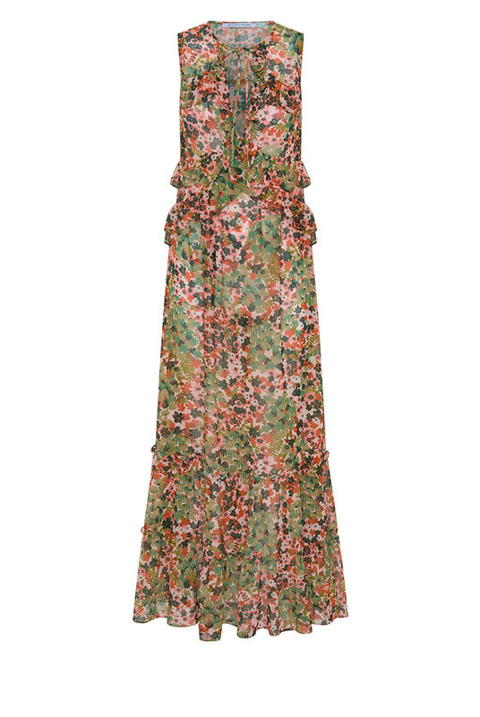 Ivy Frill Dress in Green Ditsy | Bohemian Traders
