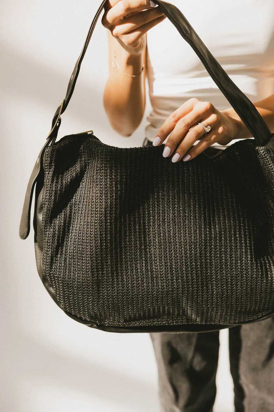 Toulouse Woven Tote in Black | Böhme US