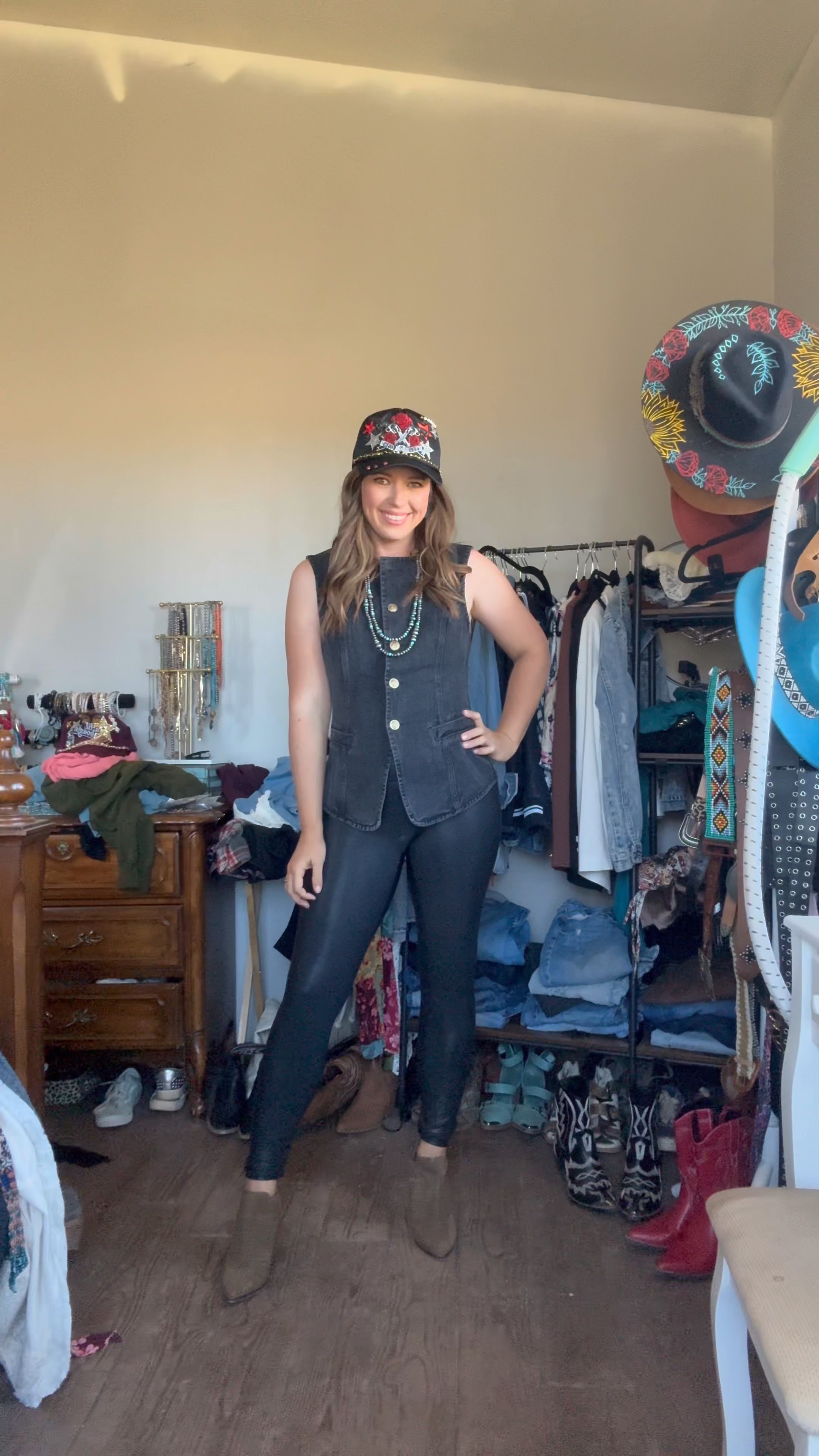 I size up in the leggings. Everything else fits tts. 

Leggings outfits, leggings style, fall clothes, fall style, fall outfit, petite style, petite fashion, trucker hat, trucker hat style, leather leggings, casual fall style 

#LTKFindsUnder50 #LTKSeasonal #LTKFindsUnder100