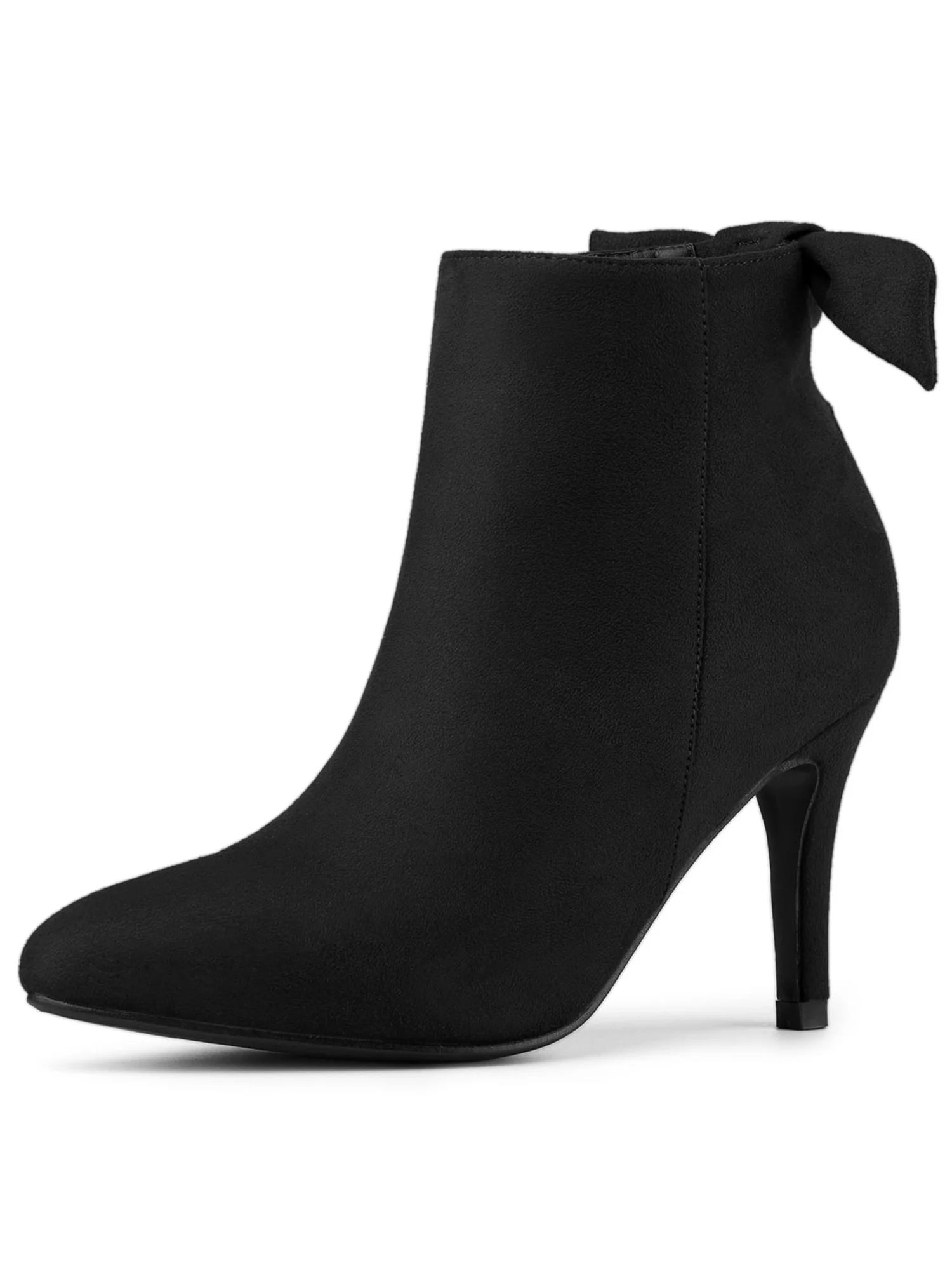 Allegra K Women's Pointed Toe Heel Side Ankle Stiletto Boots - Walmart.com | Walmart (US)