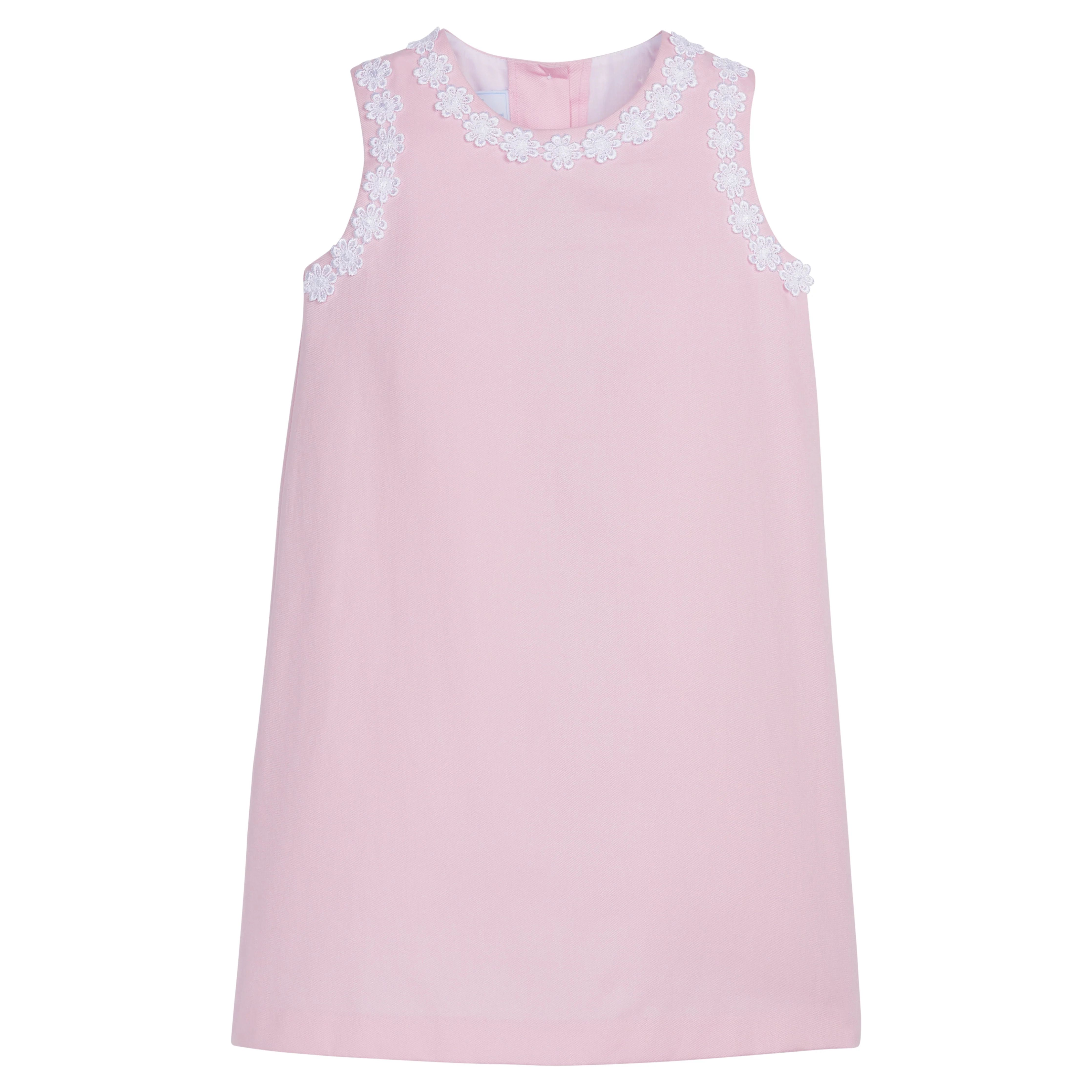 Daisy Pink Twill Dress - Little Girl's Floral Clothes | Little English