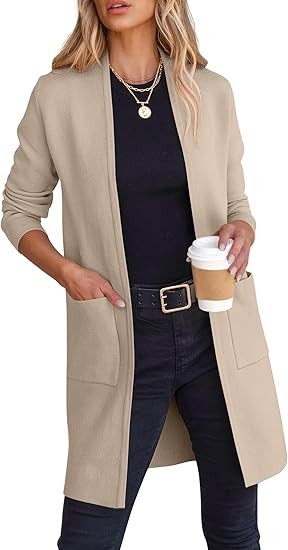 ANRABESS Cardigan Sweater for Women Casual 2025 Fall Fashion Coat Long Sleeve Open Front Knit Coa... | Amazon (US)