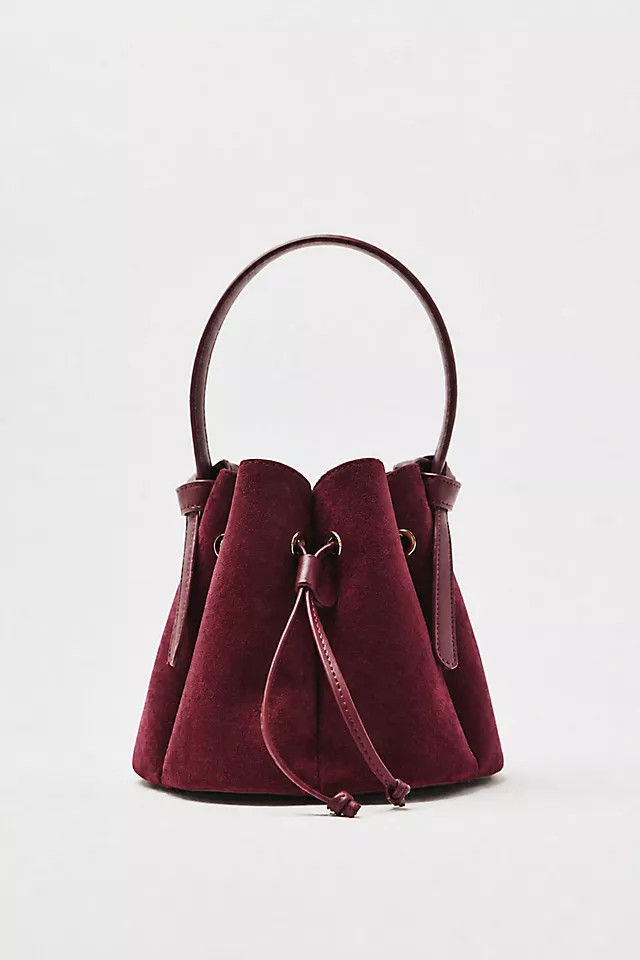 Laguna Cinched Mini Faux-Suede Bucket Bag | Anthropologie (US)