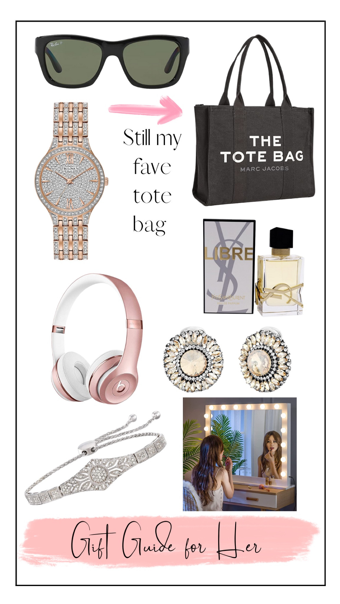 Gift guide for her - gift ideas - Christmas gifts - Christmas gift guide - beats headphones - Marc Jacobs The Tote Bag - lighted mirror - Bulova watch - Amazon Fashion - Amazon Finds - Amazon Home 

#LTKGiftGuide #LTKHoliday #LTKsalealert